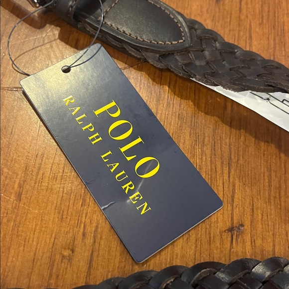 Polo Ralph Lauren Braided Leather Belt Dark Brown new Mens Size 34 - Picture 9 of 11